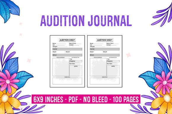 Audition Journal: Ready-to-Use KDP Interior PDF Files