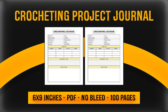 Crocheting Project Journal Interior for KDP Publishing