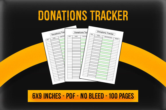 Donations Tracker Journal: Ready-to-Use KDP Interior