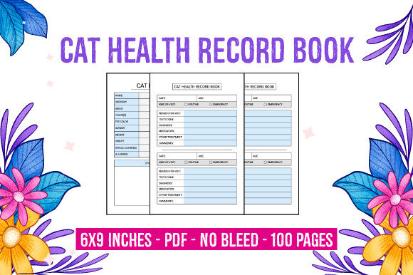 KDP Interior: Cat Health Record Book Template