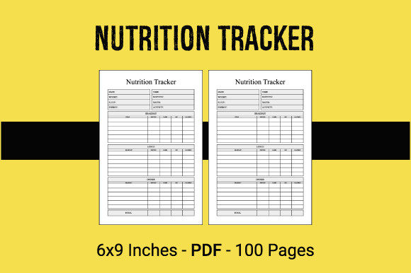 Nutrition Tracker Interior: KDP Design Assets