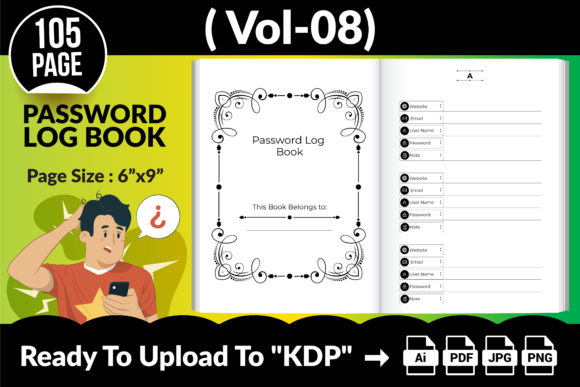 Unlocking Efficiency: The Password Log Book - KDP Interior V08 for Your Publishing Business