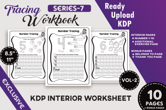 Vol-2 KDP Number Trace Workbook for Kids